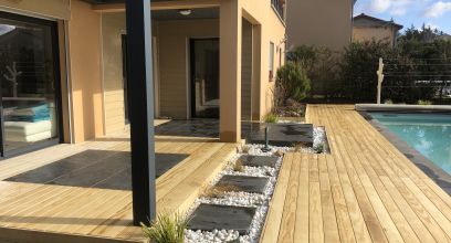 aménagement d'une terrasse à Millery